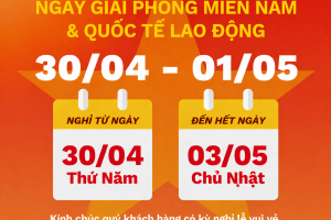 THÔNG BÁO NGHỈ LỄ GIỖ TỔ HÙNG VƯƠNG, LỄ 30/4 & 01/5